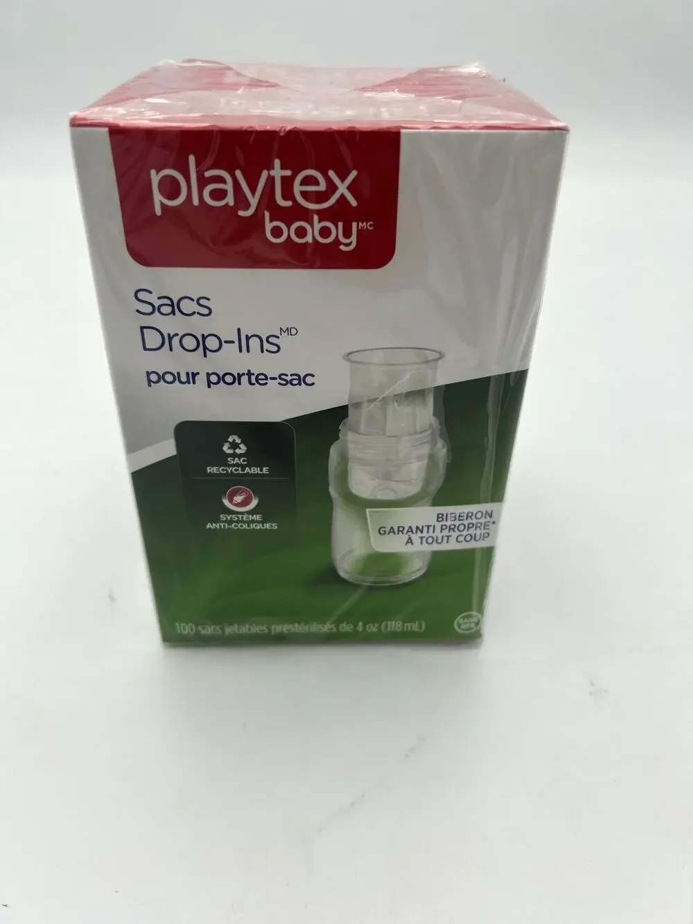 Playtex Baby Drop Ins Liners 4 to 8 oz Collapsible Bottles Air Free Feeding